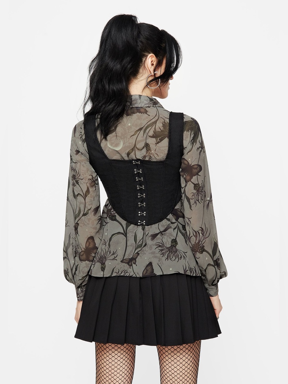 Disturbia Gloriana Floral Print Chiffon Shirt US 6 / UK 10 - Picture 7 of 9